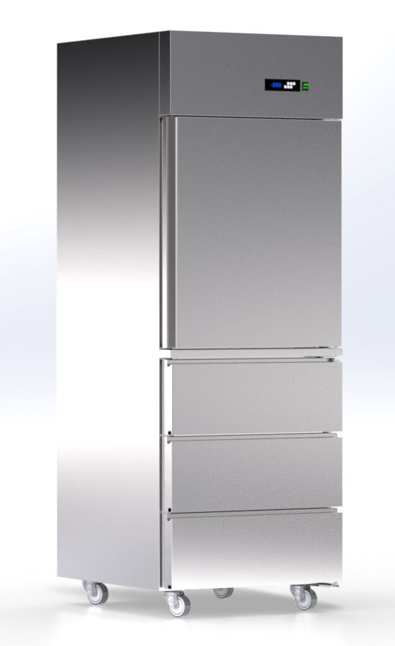 wand koeling vriezer combinatie G/N 2/1 - 1 deur 3 laden 700L AV_088_F3R ArtSteel