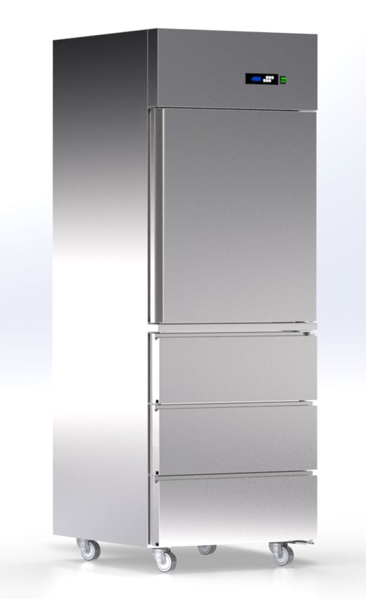 wand koeling vriezer combinatie G/N 2/1 - 1 deur 3 laden 700L AV_088_F3R ArtSteel
