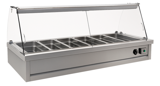 bain marie vitrine 6 bakken Artsteel BE-107-3 line 70 displays