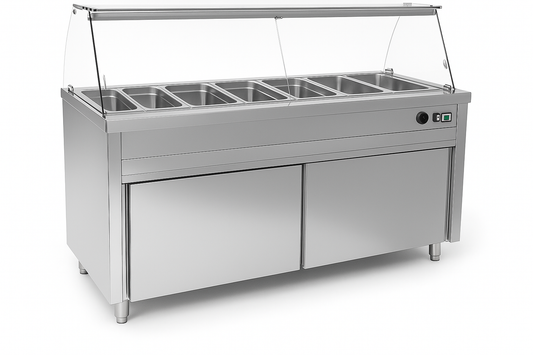 bain marie vitrine 7 bakken ArtSteel BM-140-4 line 70 displays
