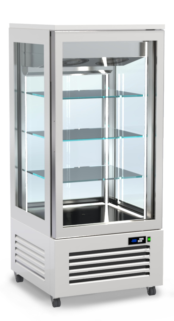 RVS koel vitrine kast 1 glazendeur 300L C4-077-SR ArtSteel