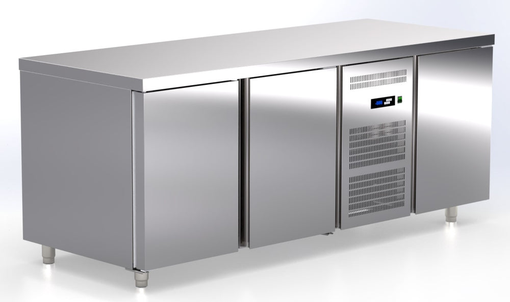 koel en vriezer werkbank 3 deuren T2-187-GR ArtSteel