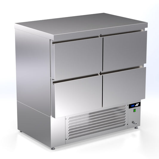 werkkoelbank 4 laden TP-094-AR ArtSteel fish refrigeration