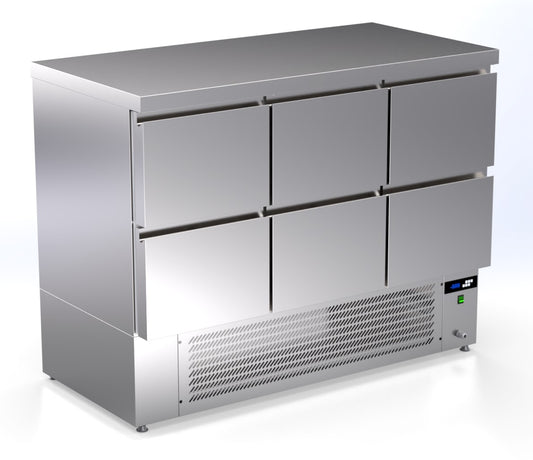 werkkoelbank 6 lades TP-146-AR ArtSteel fish refrigeration