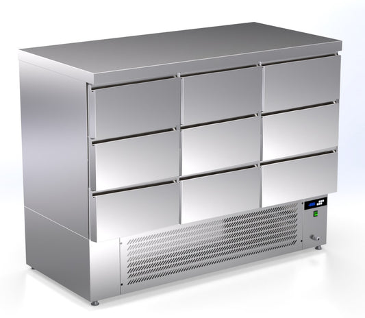 werkkoelbank 9 laden TP-149-AR ArtSteel fish refrigeration