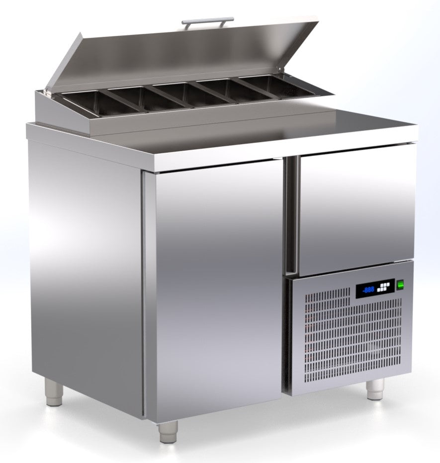 koelwerkbank met 5 salade bakken, 1 deur en 1 laden ArtSteel TR-097-TR