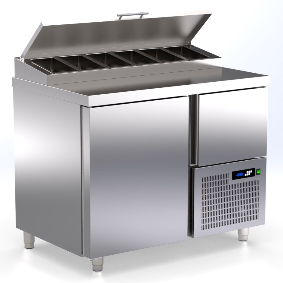 koelwerkbank 6 salade bakken, 1 deur en 1 lade ArtSteel TR-107-TR