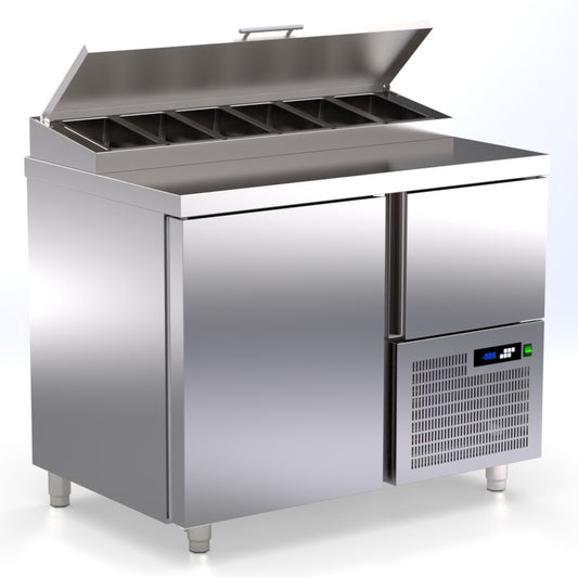 koelwerkbank 6 salade bakken, 1 deur en 1 lade ArtSteel TR-107-TR