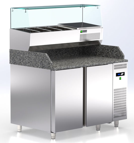 pizza koelwerkbank 2 deuren en 4 topping bakken TR-127-PR ArtSteel pizza counters