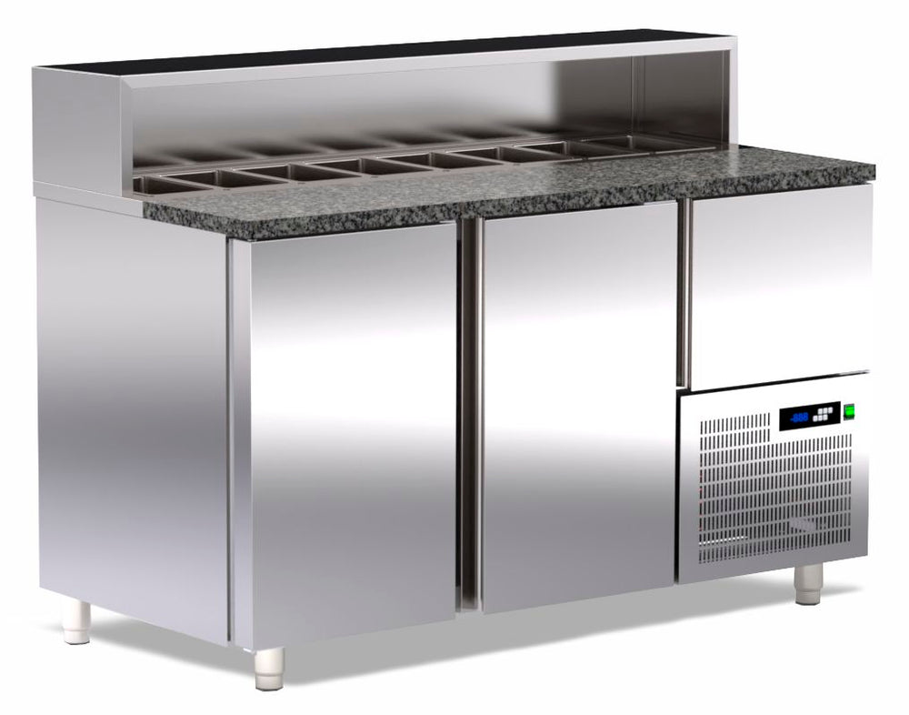 pizza koelwerkbank 2 deuren, 1 laden en 8 topping bakken TR-147-PCR ArtSteel pizza counters