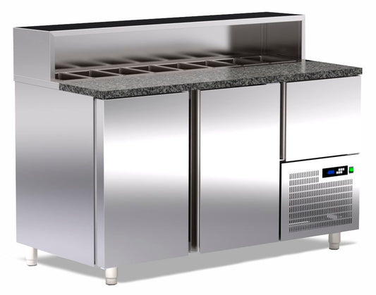 pizza koelwerkbank 2 deuren, 1 laden en 8 topping bakken TR-147-PCR ArtSteel pizza counters