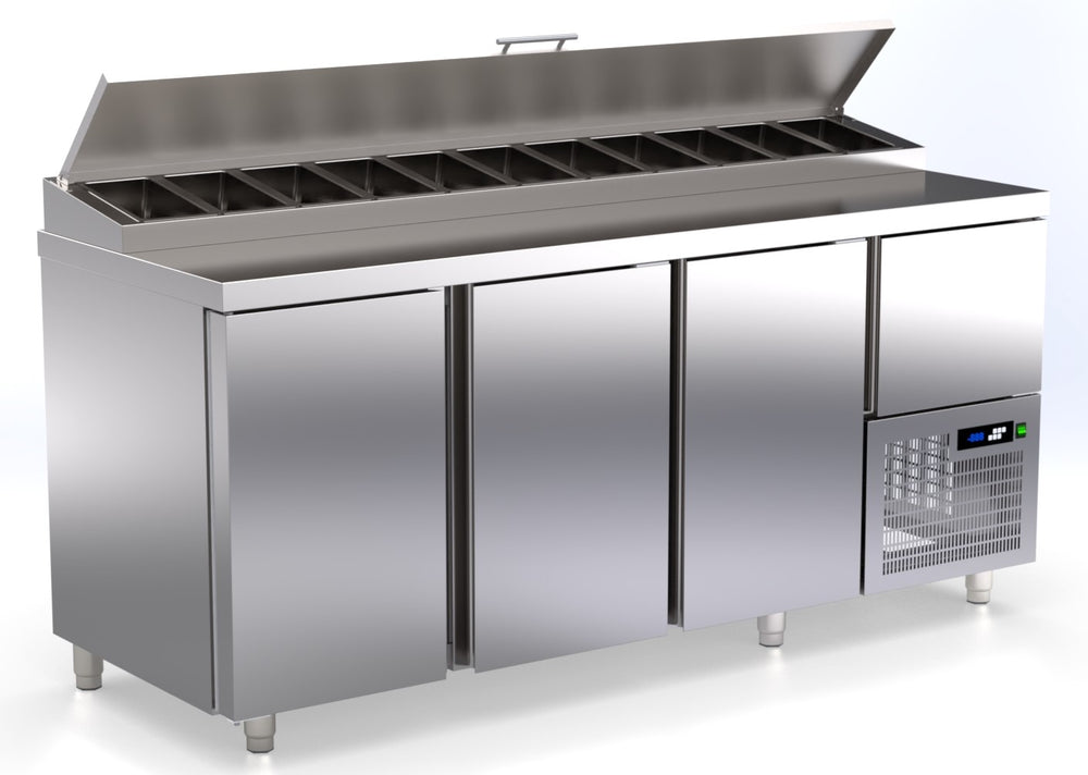 koelwerkbank 11 salade bakken, 3 deuren en 1 lade TR-187-TR ArtSteel