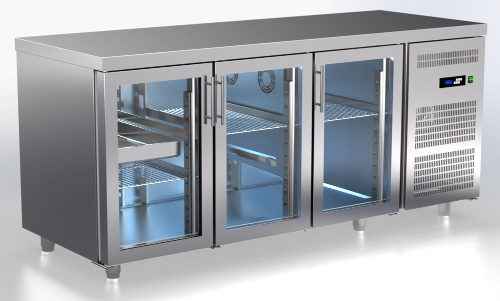koelwerkbank 3 glazen deuren TR-18G-GR ArtSteel
