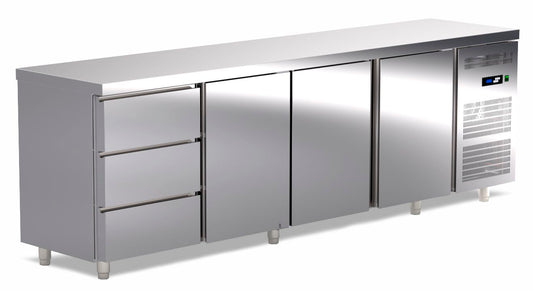 koelwerkbank 3 laden 3 deuren TR-237-G3R Art Steel