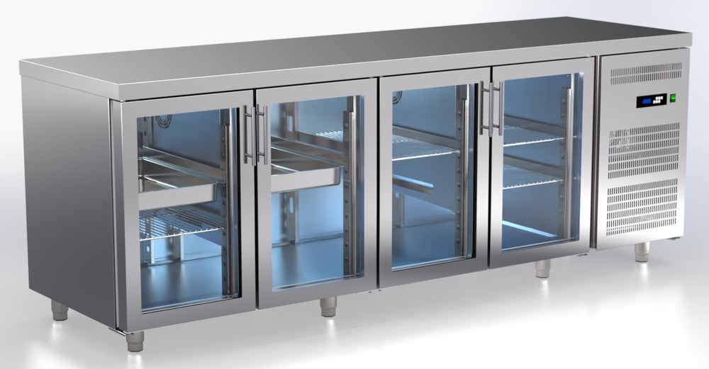 koelwerkbank 4 glazen deuren TR-23G-GR ArtSteel