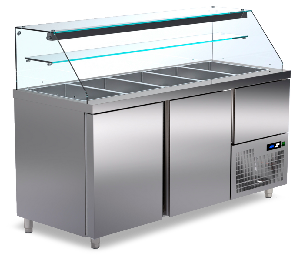 koelwerkbank 2,5 deur 5 bakken ArtSteel VR-177-ER saladette line 70