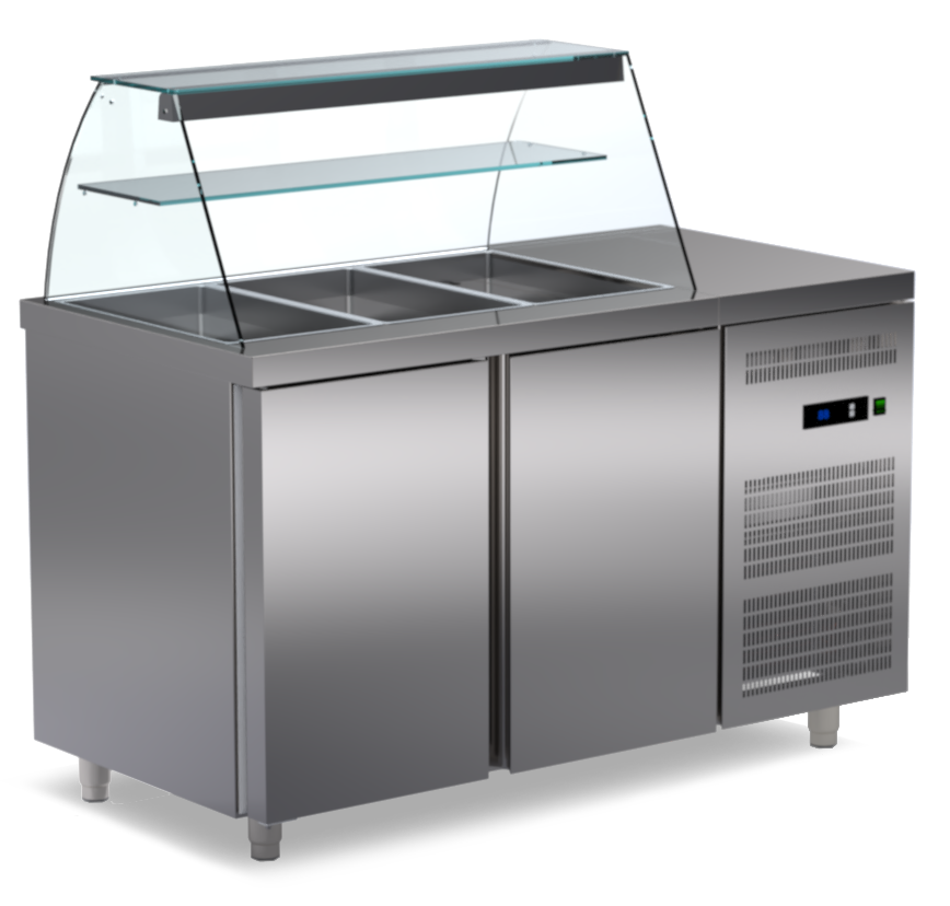 salade vitrine 3 salade bakken en 2 deuren VR_147_GR ArtSteel saladette line 70