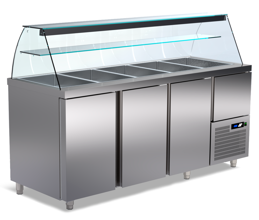 salade koel vitrine 5 salade bakken 4 deuren VR_187_ER ArtSteel saladette line 70